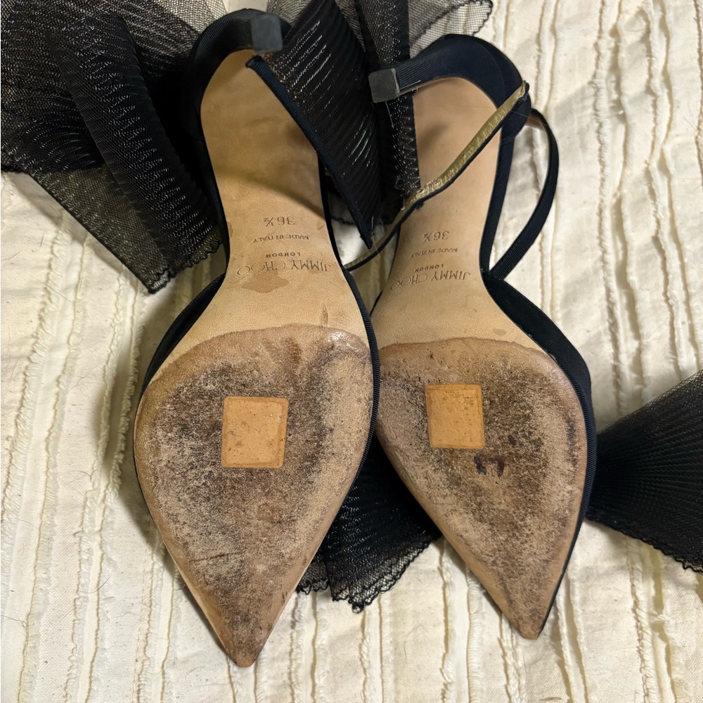 Jimmy Choo - Averly Bow Pumps, Black - 36.5 - Picture 6 of 7